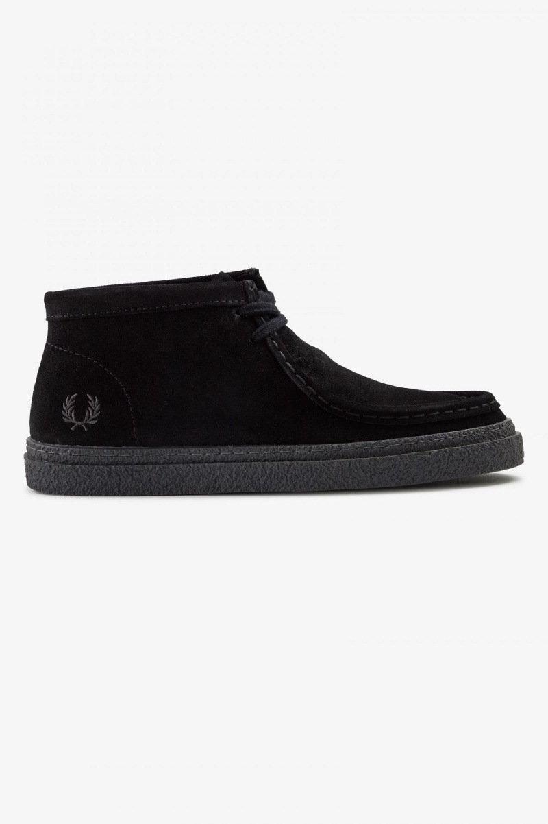 Zapatos Fred Perry Dawson Mid Mujer Negras | CLZPD52534