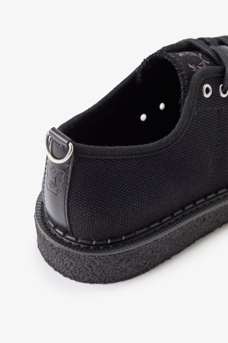 Zapatos Fred Perry Lona Monkey Hombre Negras | CLQAV71716