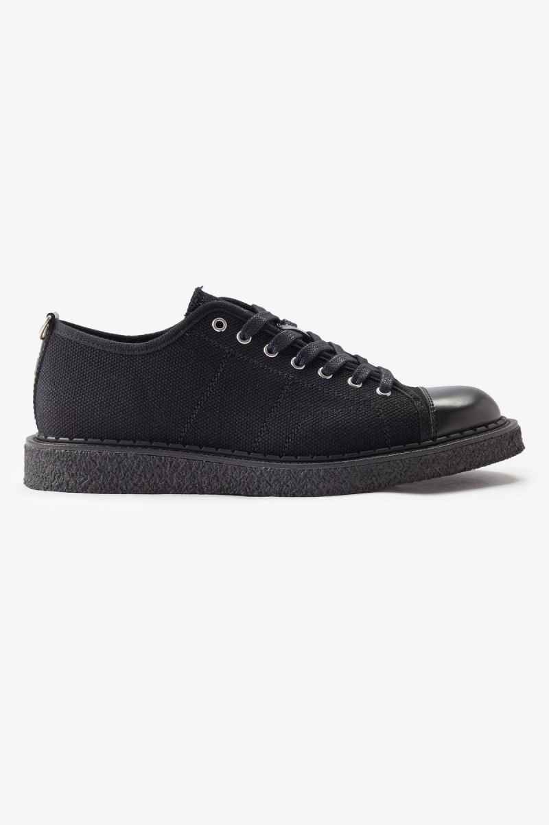 Zapatos Fred Perry Lona Monkey Hombre Negras | CLQAV71716