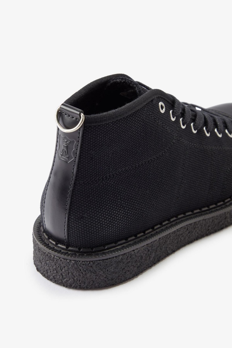 Zapatos Fred Perry Lona Monkey Hombre Negras | CLEAH45916