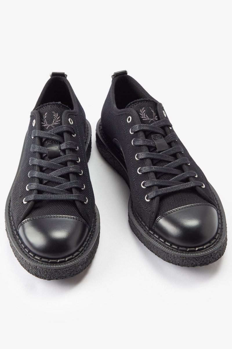 Zapatos Fred Perry Lona Monkey Mujer Negras | DCLVO78576