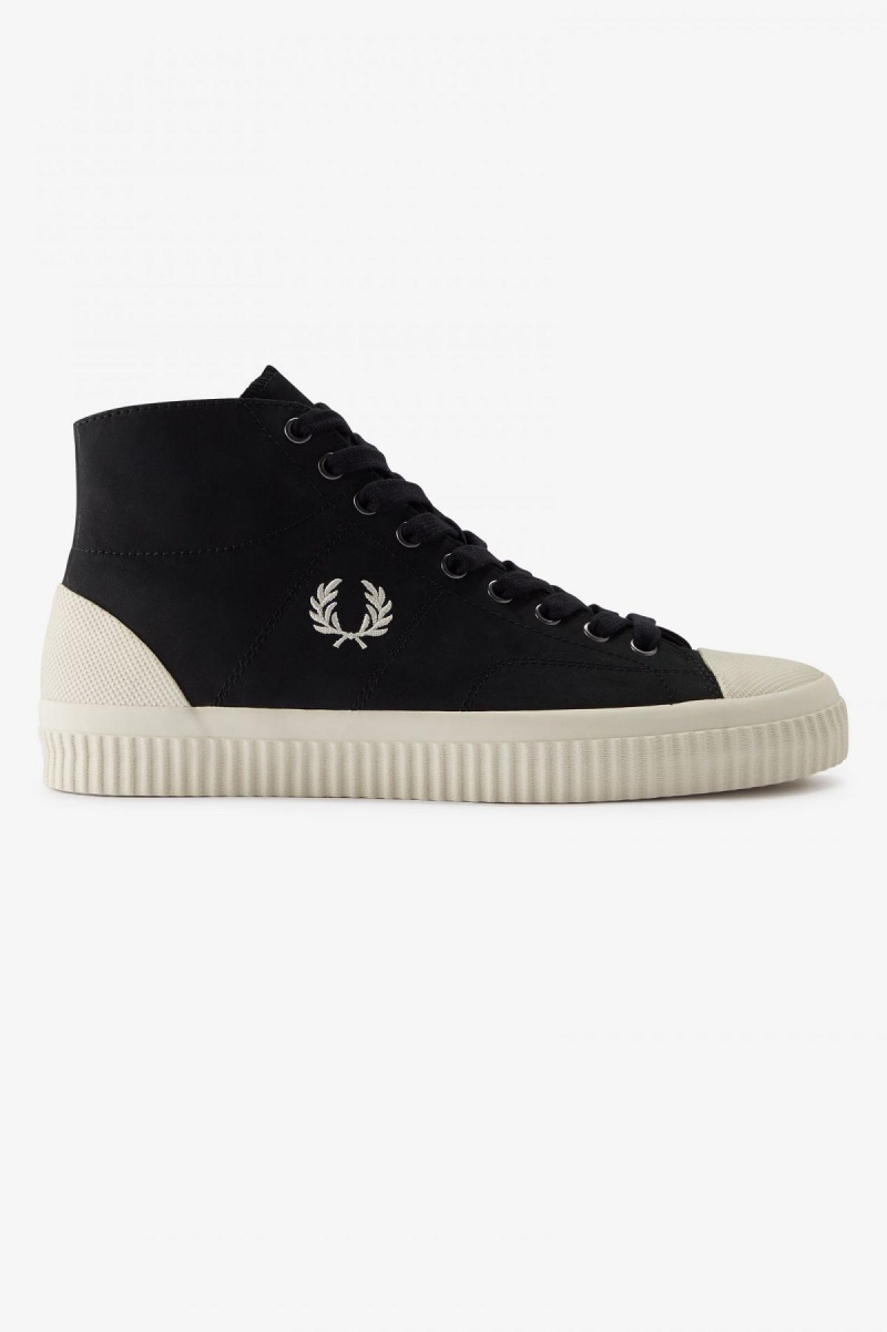 Zapatos Fred Perry Mid Hughes Hombre Negras | DCLKV29147